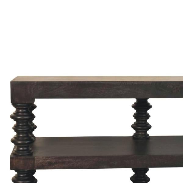 Artisan Furniture Spindle Shelf Console in Carbon Ash