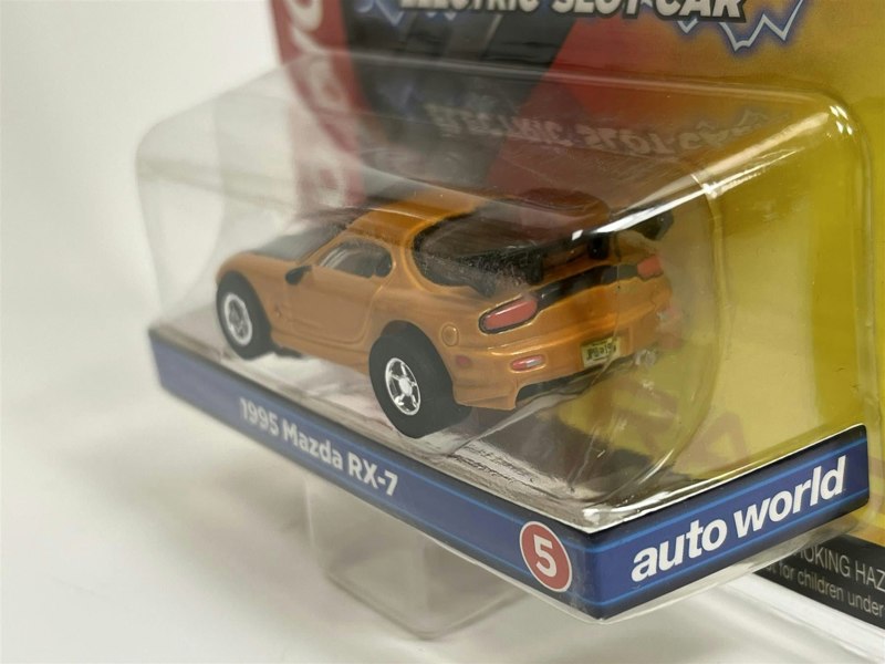 Auto World Slot Cars 1995 Mazda RX-7 Orange HO Scale Slot Car X Traction Auto World SC368-5