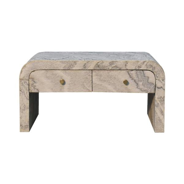 Wyld Haus Eguisheim Marble Effect Coffee Table 2 Drawer