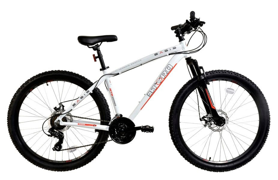 Basis El Toro Men's Hardtail Mountain Bike, 27.5In Wheel, 15in Frame - White/Red