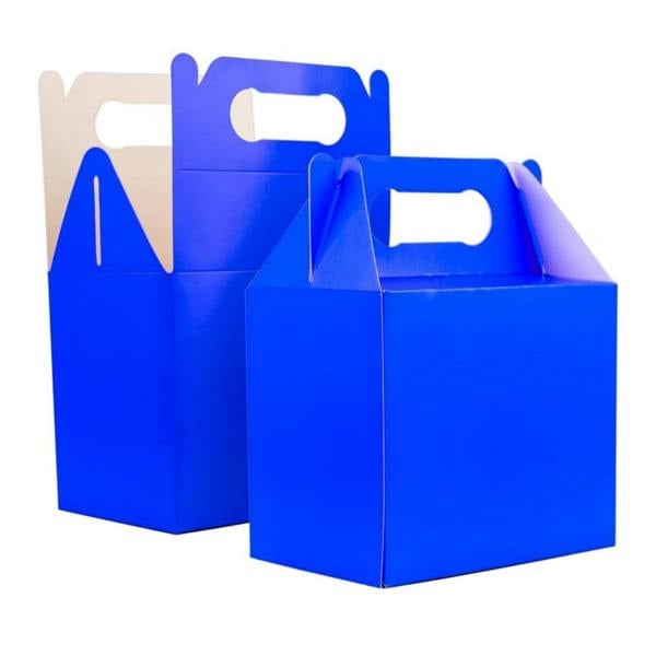 Blue Cardboard Party Food Boxes in Pack Sizes of 10, 20 or 30 for Snacks, Lunches and Treats image 1