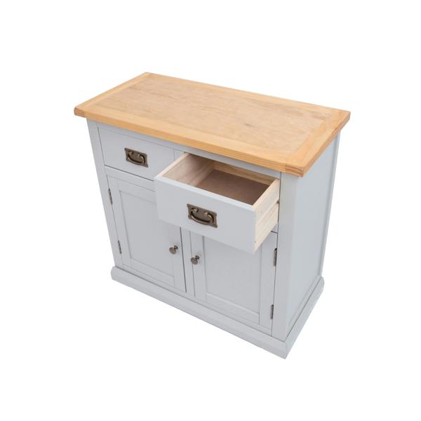 Cabinet Bits Loreo Light Grey 2 Drawer 2 Door Sideboard Brass Drop Handle