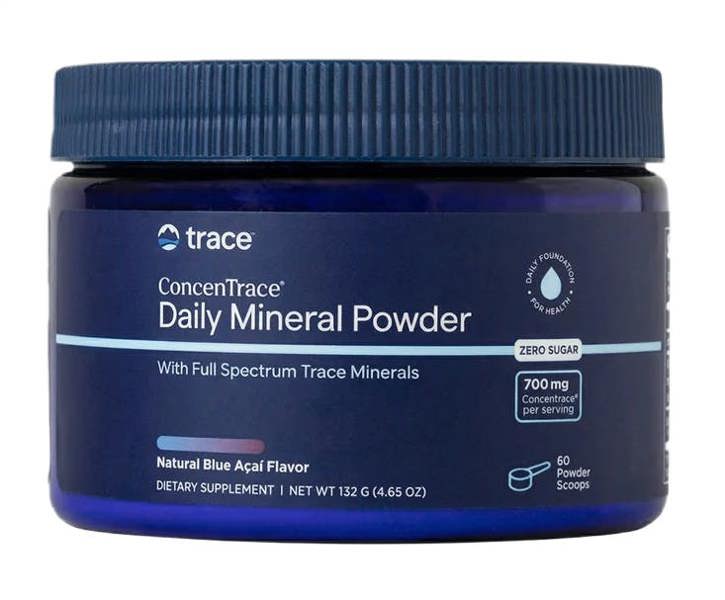 Trace Minerals ConcenTrace Daily Mineral Powder, Natural Blue Acai - 132g