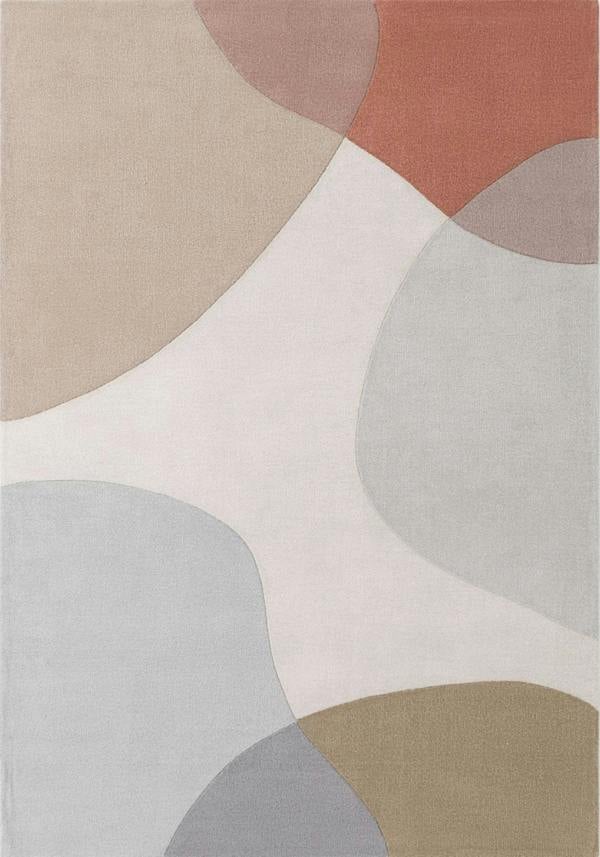 Wool Rug Clarissa Blue Multicolor, High-Low design, underfloor heating, easy to clean.