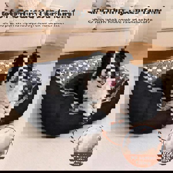 Skylos Orthopedic Pet Bed Non-Slip Corduroy Flannel for Small Large Dogs Durable