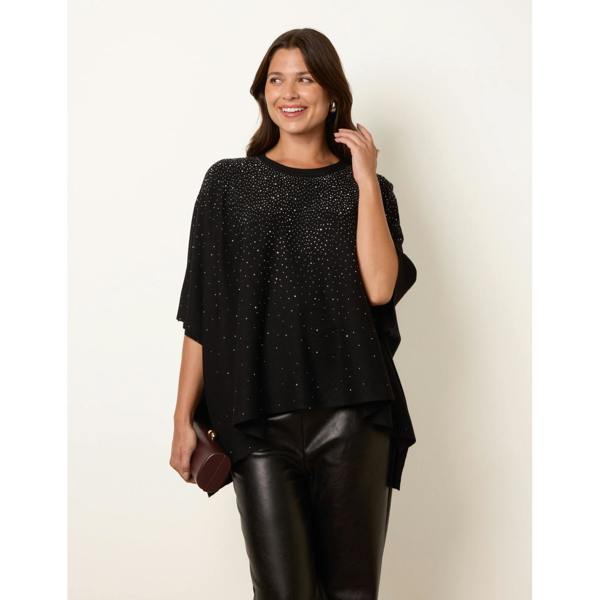 Blue Vanilla Stud Embellished Knit Top