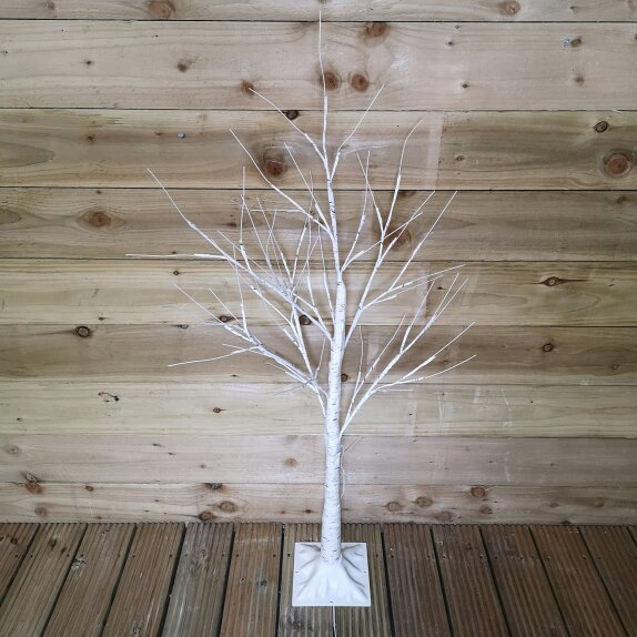 Samuel Alexander 1.2m (4ft) Indoor Outdoor Christmas Lit Birch Tree with 48 Ice White LEDs