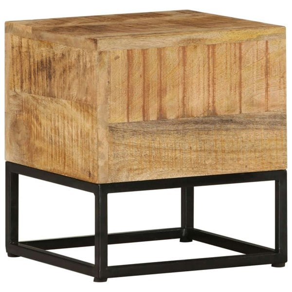 Berkfield Side Table 30x30x33 cm Rough Mango Wood