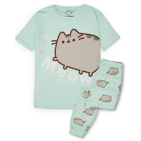 Pusheen Girls Meow Scatter Short-Sleeved Pyjama Set - Green