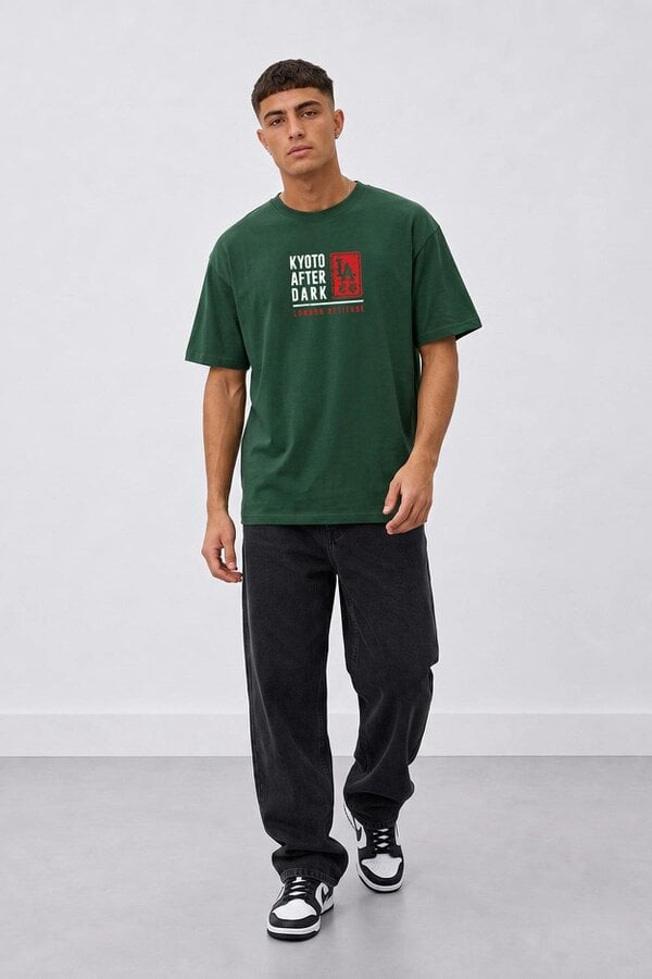 London Attitude Kyoto After Dark Oversized Heavyweight Japanese Graphic T-Shirt