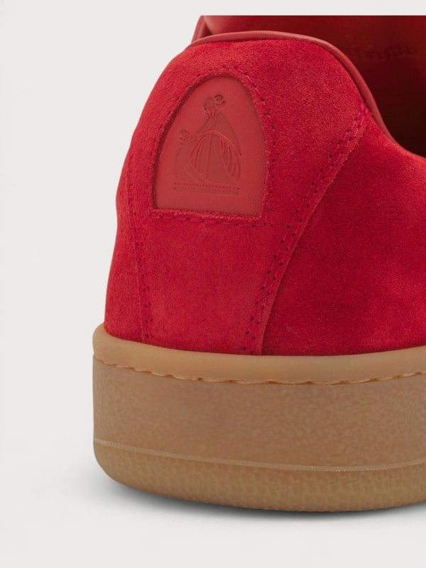 Lanvin X Future Hyper Curb Sneakers Leather Suede Red