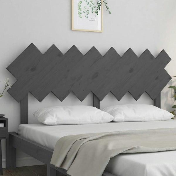 Berkfield Bed Headboard Grey 159.5x3x80.5 cm Solid Wood Pine