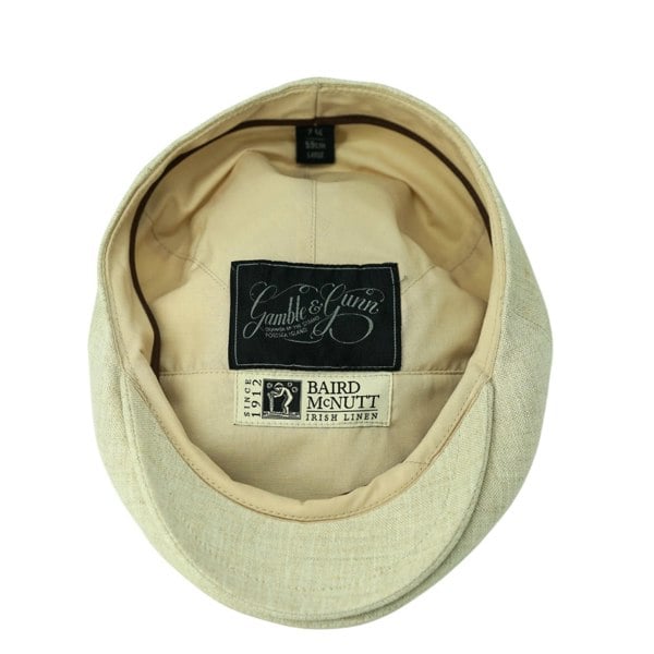 Gamble & Gunn Goodwood Baird McNutt Cream Irish Linen Flat Cap