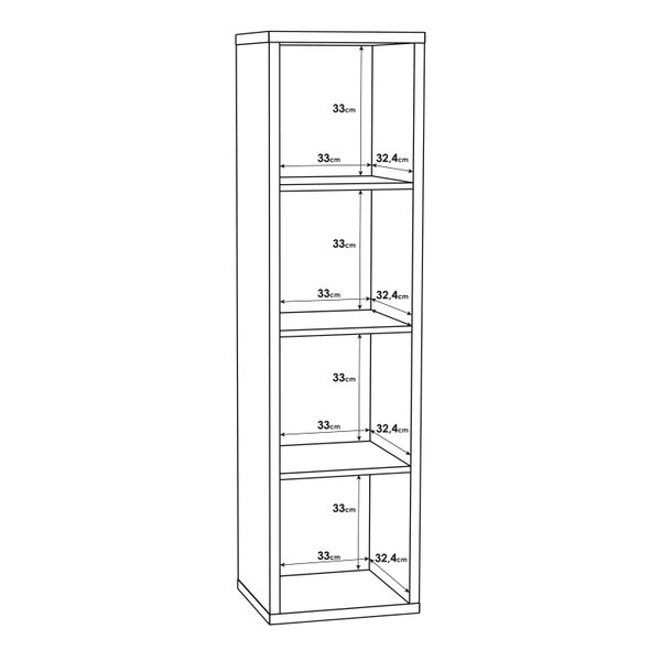 Wyld Haus Shanghai Sonoma Oak 4x1 Storage Unit 3 Shelves