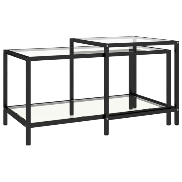 Berkfield Tea Tables 2 pcs Tempered Glass Transparent
