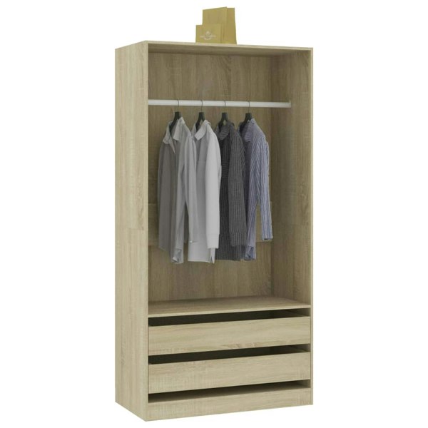 Berkfield Wardrobe Sonoma Oak 100x50x200 cm Engineered Wood