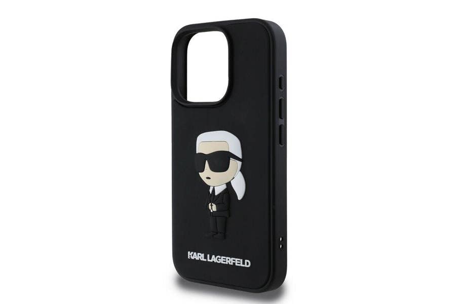 Karl Lagerfeld 3D Rubber Ikonik Case for iPhone 16 Pro 6.3" Black - KLHCP16L3DRKINK