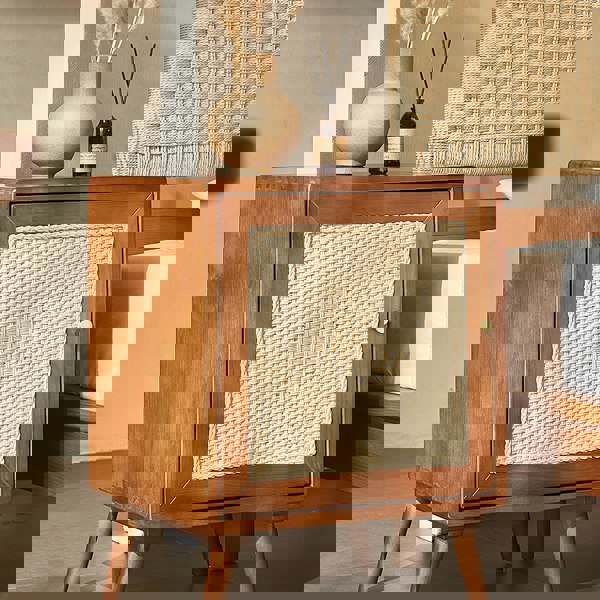 Himba Rattan Bedside Table, Solid Wood-Weilai Concept-Weilai Concept