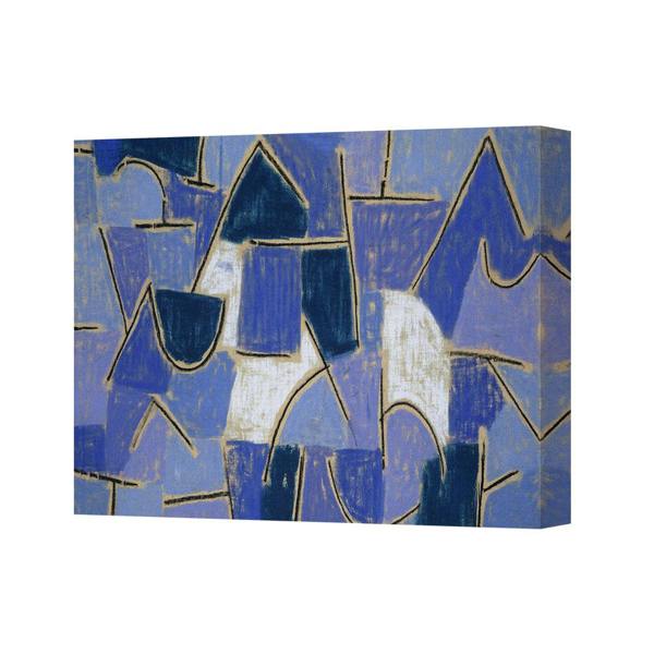 Benjamin Tate Design Blue Abstract Geometric Canvas Wall Art Print Modern Home Decor