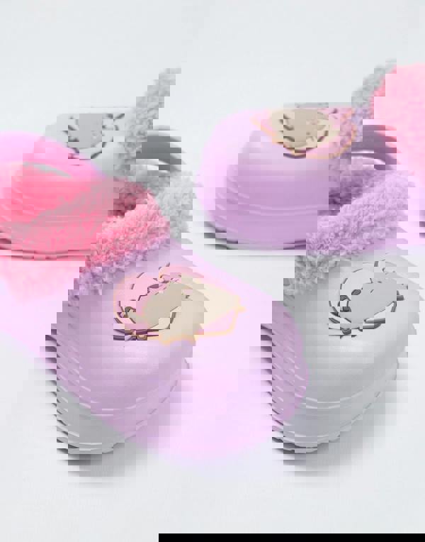 Pusheen Girls Purple Heart Clogs
