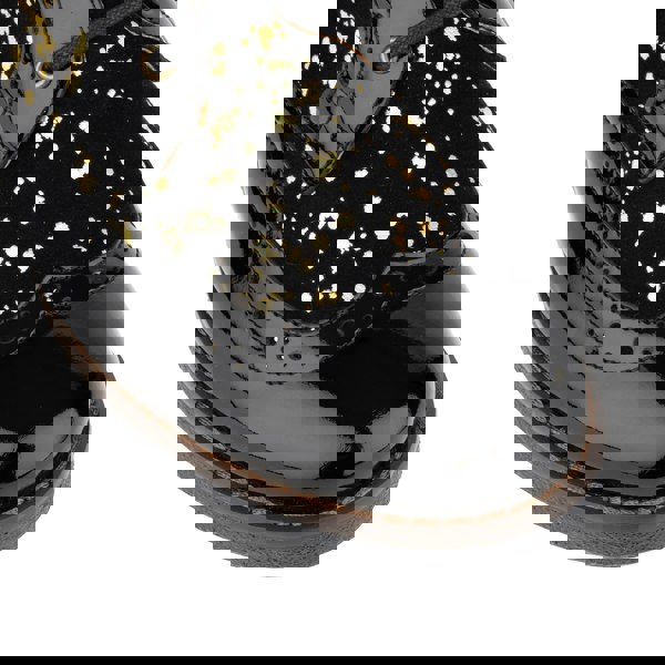 Embassy London Hatter - Black Bright Gold Drops - Women's Leather Ankle Lace-up Boot