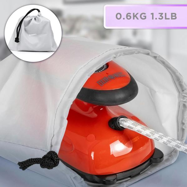 Duronic SI2 RD Mini Travel Steam Iron 375W Red 50ml Variable Temperature for Holidays Quilting & Crafts