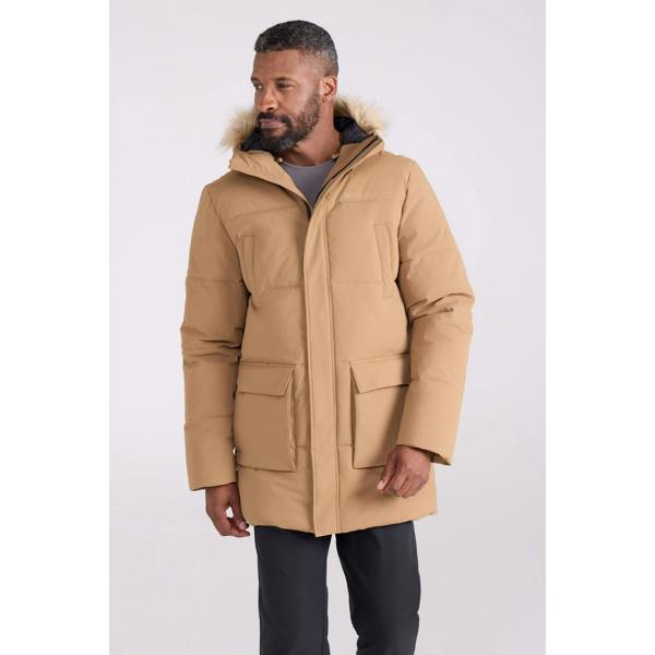 Mountain Warehouse Mens Fern Water Resistant Padded Parka - Tan - 