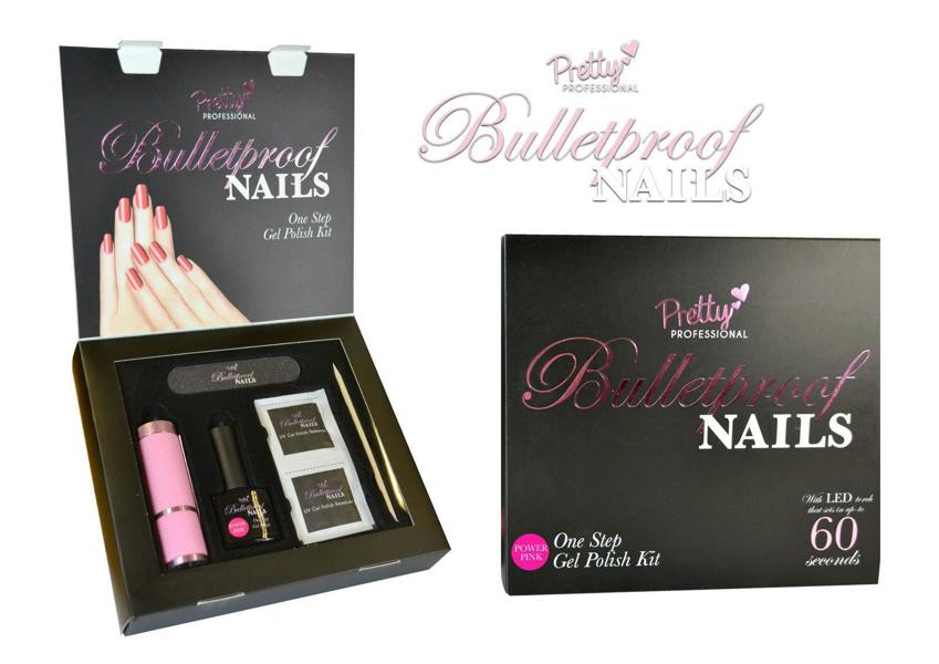 Aquarius Pretty Professional Bulletproof Nails Gel Polish Kit Power Pink UV LED Cure