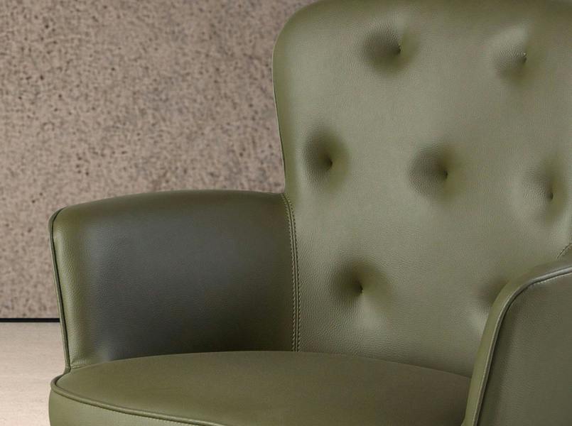 Angel Cerdá Dark green leatherette swivel chair 4192