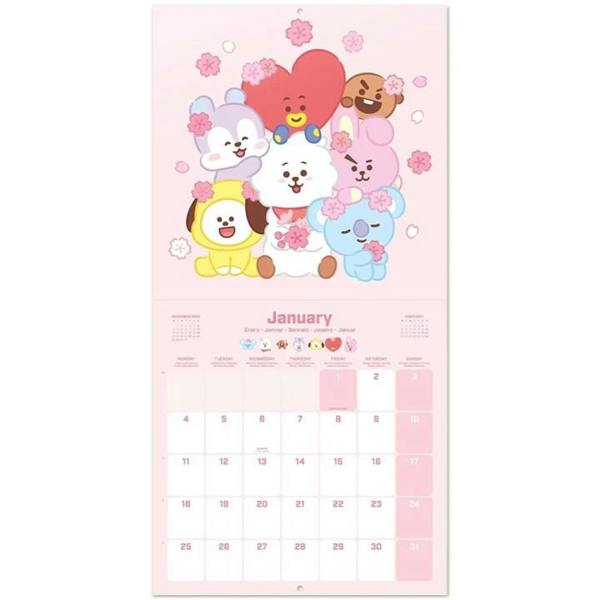 BT21, BTS x Line Friends Calendar 2027, Wall Calendars, Month To View, Entertainment, Gift