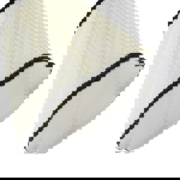 Ivory White Victorian Pleated Faux Silk Lamp Shade with Black Trims Image 4