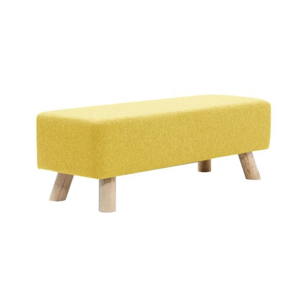 Living and Home 81cm W Yellow Rectangular Tofu-shaped Footstool