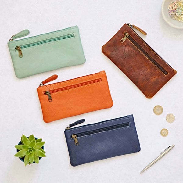Paper High Leather Clutch Purse