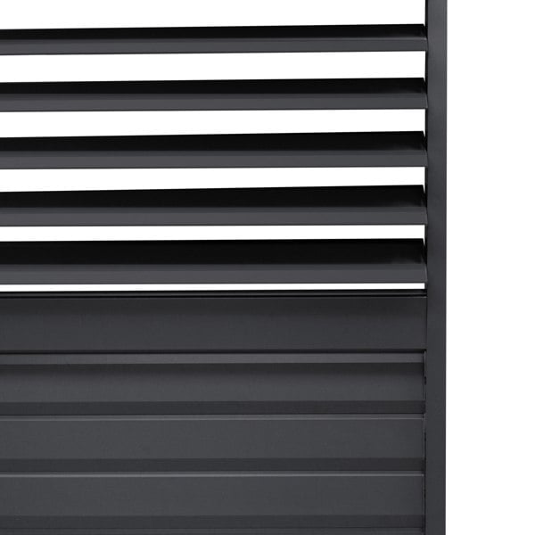 Monstershop Anthracite Aluminium Pergola With 2 x Shutter Panels - 3m x 3m