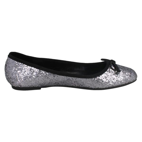 Ladies Star Flat Glitter Ballerina Shoe F8894