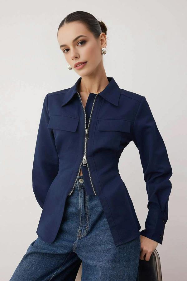 WOVCOR Zipper Detailed Shirt
