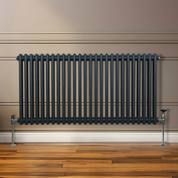Monstershop Traditional 2 Column Radiator - 600 x 1192mm - Anthracite Grey