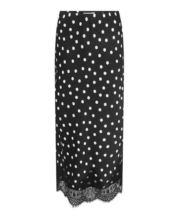 Needs No Label Black & White Polka Dot Lace Mix Skirt