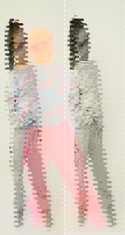 Beat Girlz Club Acrobat Crew Sweat -  Miami Pink Camo