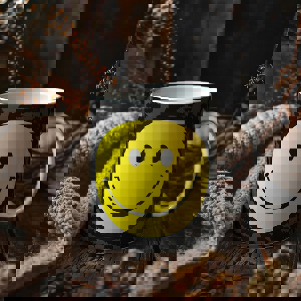 Grey & Black Leopard Print Smiley face Mug - Love Frankie