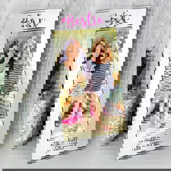 Personalised Memento Company Personalised #Bestie 6x4 Silver Photo Frame