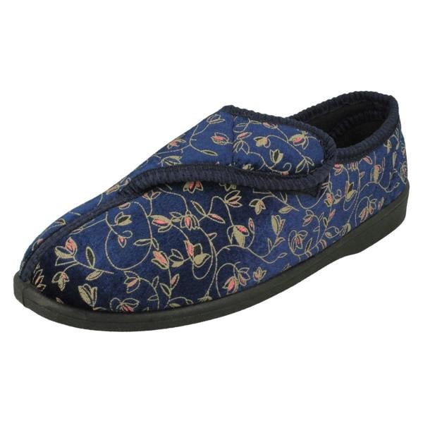 Spot On Ladies Spot On Floral Detailed Washable Slippers LVSN