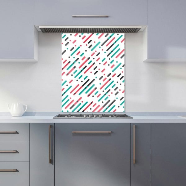 Warren Reed - Designer Overlapping Coloured Diagonal Lines Kitchen Splashback