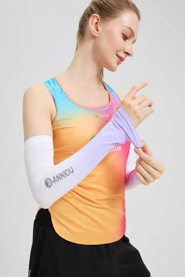 Anniou UPF 100 Gradient Arm Sleeves - Purple - One size