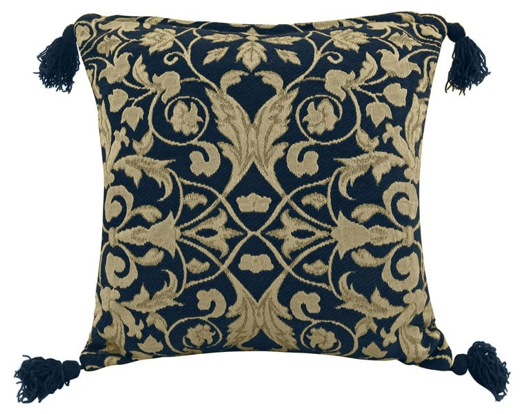 Intimates Superior Jacquard Floral Tassle Corner Cushion - 56cm x 56cm