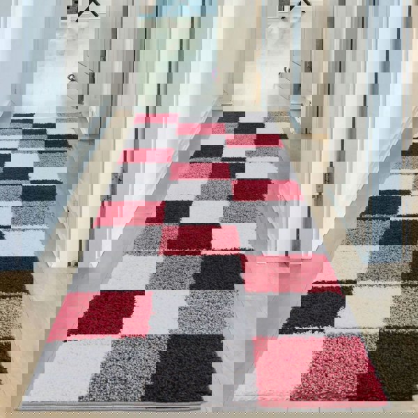 Myshaggy Geometric Red Rug