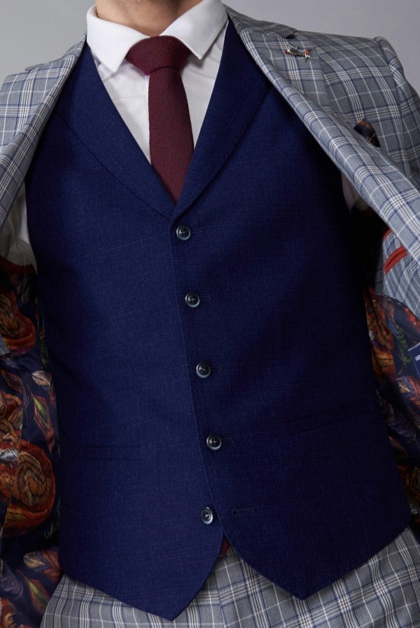 Harry Brown London Peter Single Breasted Waistcoat - Navy