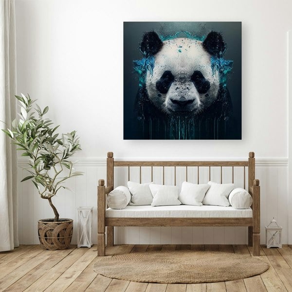 Warren Reed Panda Face Splashart Dark Background Canvas