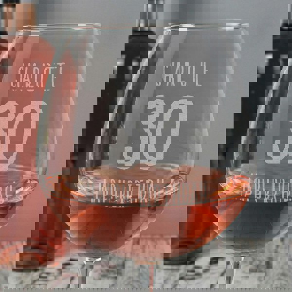 Personalised Memento Company Personalised Big Age Bottle of Wine Glass