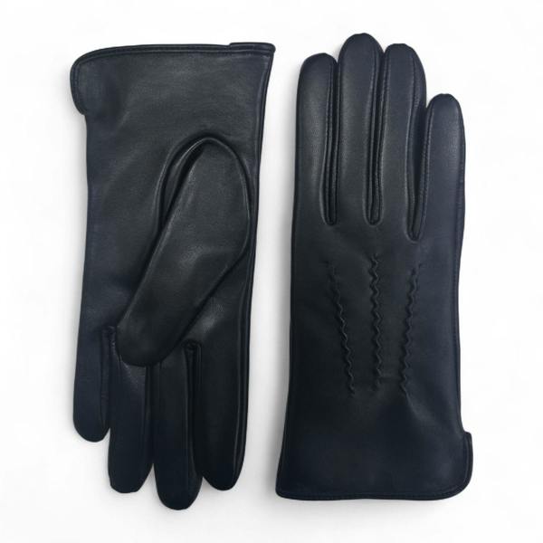 Infinity Leather Womens Italian Leather Winter Stitch Line Design Soft Wool Lining Gloves - L-GLV-301